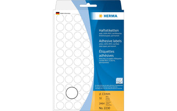 HERMA Vielzweck-Etiketten 2230 Ø 13 mm, 32 Blatt, Weiss