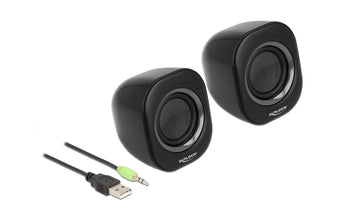 Delock PC-Lautsprecher Mini Stereo 3.5 mm Klinke, USB-Strom Schwarz