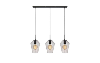 Markslöjd Pendelleuchte Retro, 3 x E27, max. 60W, Schwarz/Smoke
