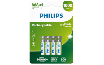 Philips Akku Rechargeable NiMH AAA 1000 mAh, 4 Stück