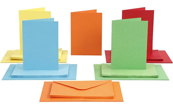 Creativ Company Blankokarte und Couvert 10.5 x 15 cm, 50 Stück, Mehrfarbig