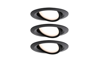 Paulmann Einbauspot LED Nova Plus Coin Set, 3 x 6W, 2700K, Schwarz