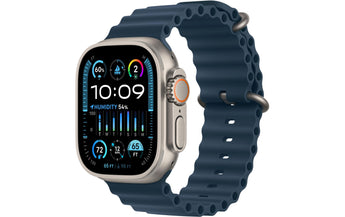 Apple Watch Ultra 2 Natural Titanium Ocean Band Blau