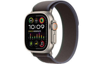 Apple Watch Ultra 2 Natural Titanium Trail Loop Blau/Schwarz M/L