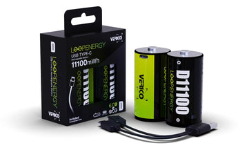 Verico Akku Li-Ion D mit USB-C 7400 mAh, 2 Stück