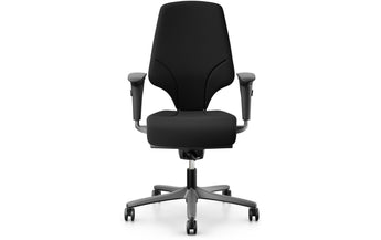 Giroflex Bürostuhl 64 mit Polsterrücken und Armlehnen, Schwarz