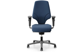 Giroflex Bürostuhl 64 mit Polsterrücken und Armlehnen, Dunkelblau