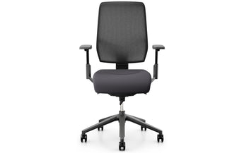 Giroflex Bürostuhl 68 mit Netzrücken und Armlehnen, Charcoal