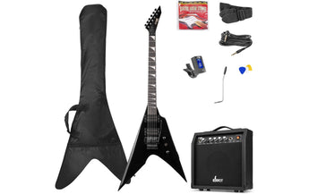 MAX E-Gitarre GigKit Rock Style Schwarz