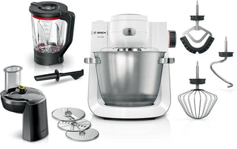 Bosch Küchenmaschine Serie 6 MUMS6EW22 Edelstahl/Weiss