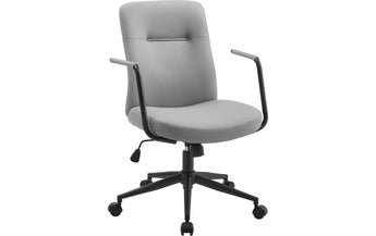 Songmics Bürostuhl mit Polsterrücken und Armlehnen, Grau