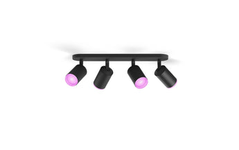 Philips Hue White & Color Ambiance Fugato 4er-Spot Schwarz