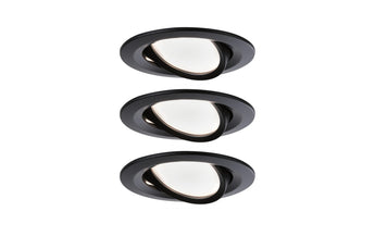 Paulmann Einbauspot Nova Coin Set, 3 x 6 W, 2700 K, Schwarz