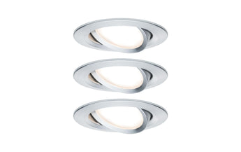 Paulmann Einbauspot Nova Plus Coin Set, 3 x 6 W, 2700 K, Silber