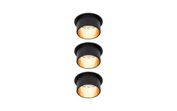 Paulmann Einbauspot LED Gil Coin Set, 3 x 6W, 2700K, Schwarz/Gold