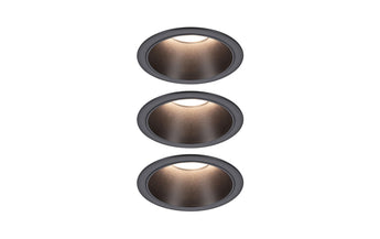 Paulmann Einbauleuchte LED Cole Coin 3er-Set Schwarz