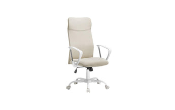 Songmics Bürostuhl mit Armlehnen und Fusskreuz Beige
