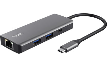 Trust Dockingstation 6-in-1 USB-C Multi-Port Adapter – Silver