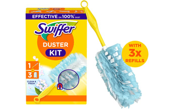 Swiffer Staubmagnet mit Griff 3 Stück, Blau/Gelb