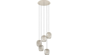 EGLO Leuchten Pendelleuchte ROMAZZINA beige exkl. E27 5x40W