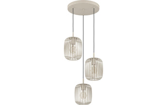 EGLO Leuchten Pendelleuchte ROMAZZINA beige exkl. E27 3x40W