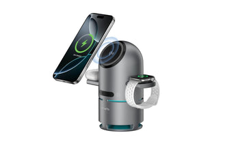 4smarts Wireless Charger 3-in-1 ChargeBot Sound Spacegrau