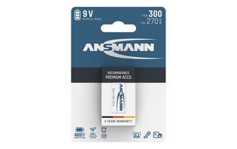 Ansmann Akku Typ 300 NiMH 9V E-Block 270 mAh/2500 mAh, 1 Stück