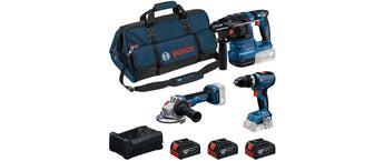 Bosch Professional Akku-Werkzeugset GSB + GWS + GBH + 3x 5.0 Ah