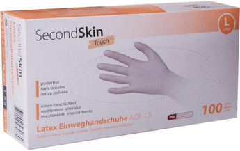 SecondSkin Einweghandschuh Latex Touch L, Beige, 100 Stück