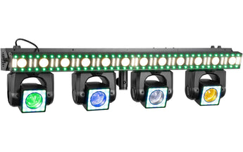 BeamZ ShowBar GO Edge LED-Bar mit 4 Moving Heads und Stroboskop