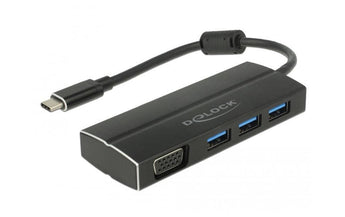Delock Dockingstation USB 3.1 Typ-C Gen1 - 3x Typ-A + 1x VGA