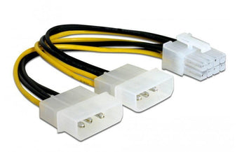 Delock Stromadapter 2x Molex zu 8Pin für Grafikkarte, 20 cm