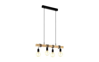 EGLO Leuchten Pendelleuchte TOWNSHEND 4x E27 Schwarz